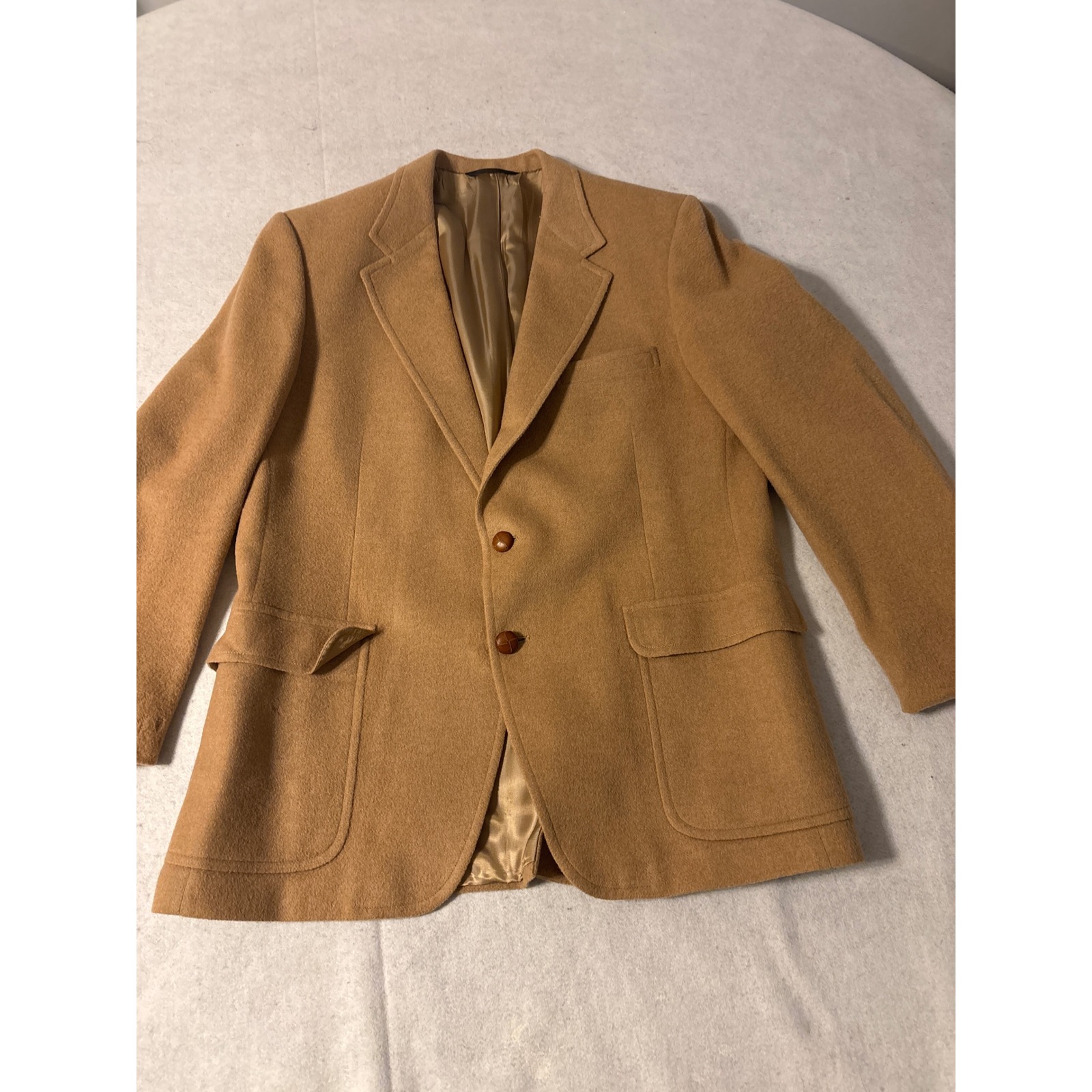 Vintage Camel Hair Blazer Mens 42r Tan Brown 2-Button Sport Coat Good Condition
